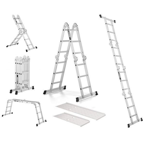 Multifunkčný rebrík 3 v 1, 3,56 m + plošina | MSW-AVL12