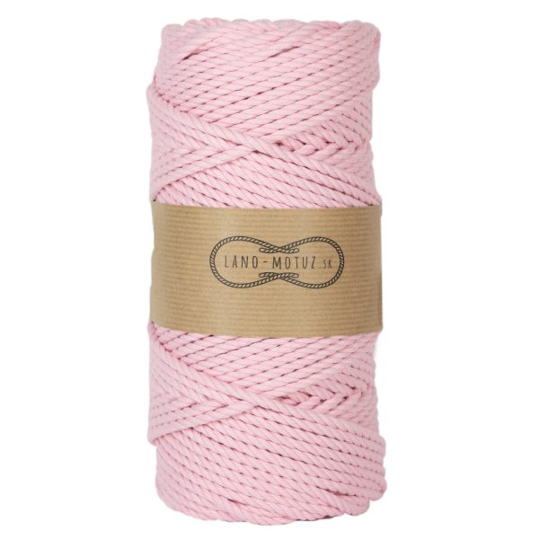 Bavlnená krútená šnúra - Ružová | 3mm - 200m